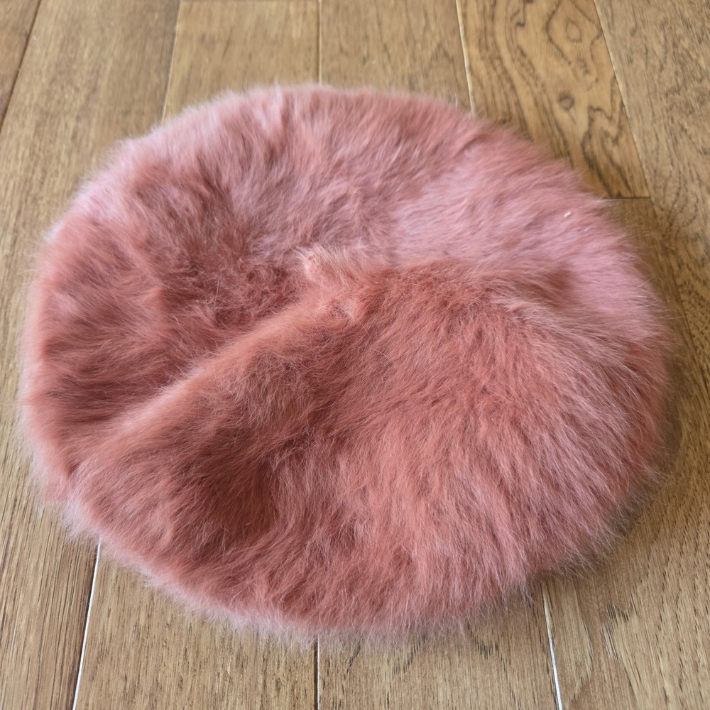 Unbranded Dusty Rose Pink Fuzzy Angora Blend Beret Hat French Style Cap